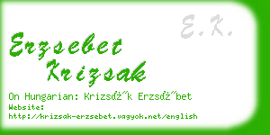 erzsebet krizsak business card